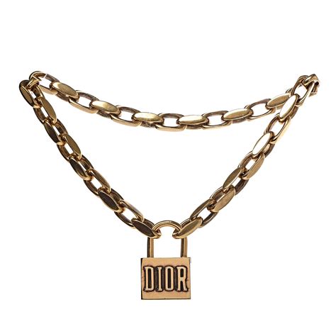 dior lucky locket autum 2018|CHRISTIAN DIOR Metal Lucky Locket Choker Necklace Aged.